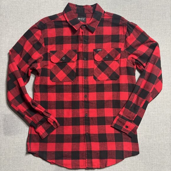 Matix Red & Black Plaid Flannel Shirt Sizes S,M,L,XL - Picture 1 of 14